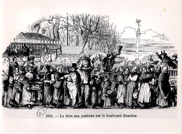 Der Schinkenmarkt am Boulevard Bourdon, Paris von French School