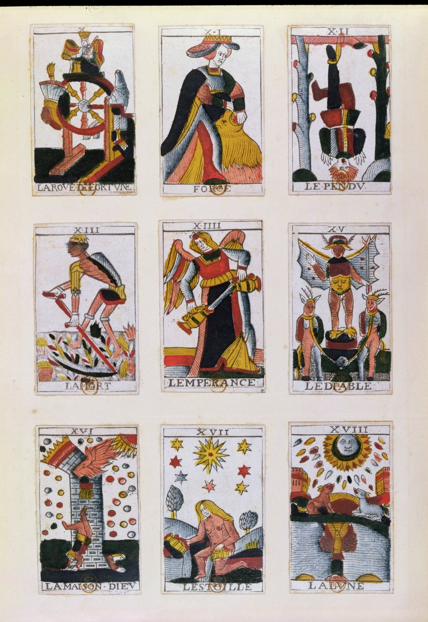 Traditionelle Tarotkarten von French School
