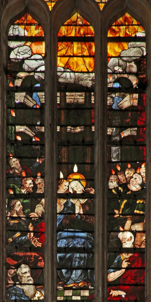 Fenster w103 mit Darstellung von Pfingsten von French School
