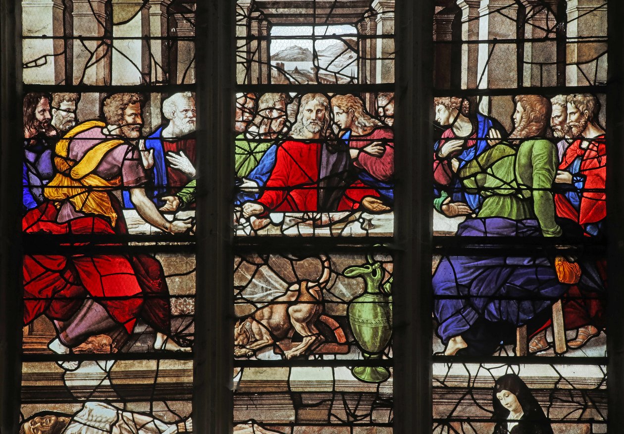 Fenster w12, das letzte Abendmahl von French School