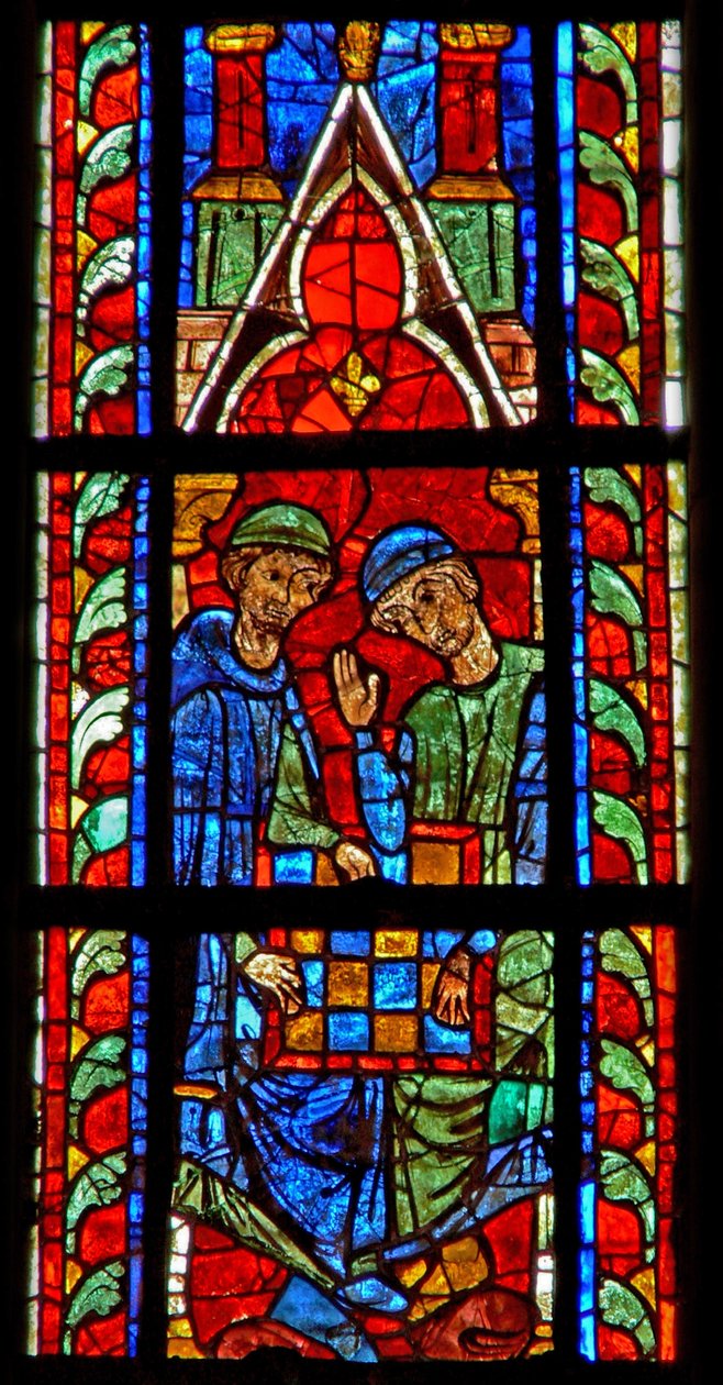 Fenster w210 mit Dame-Spielern von French School