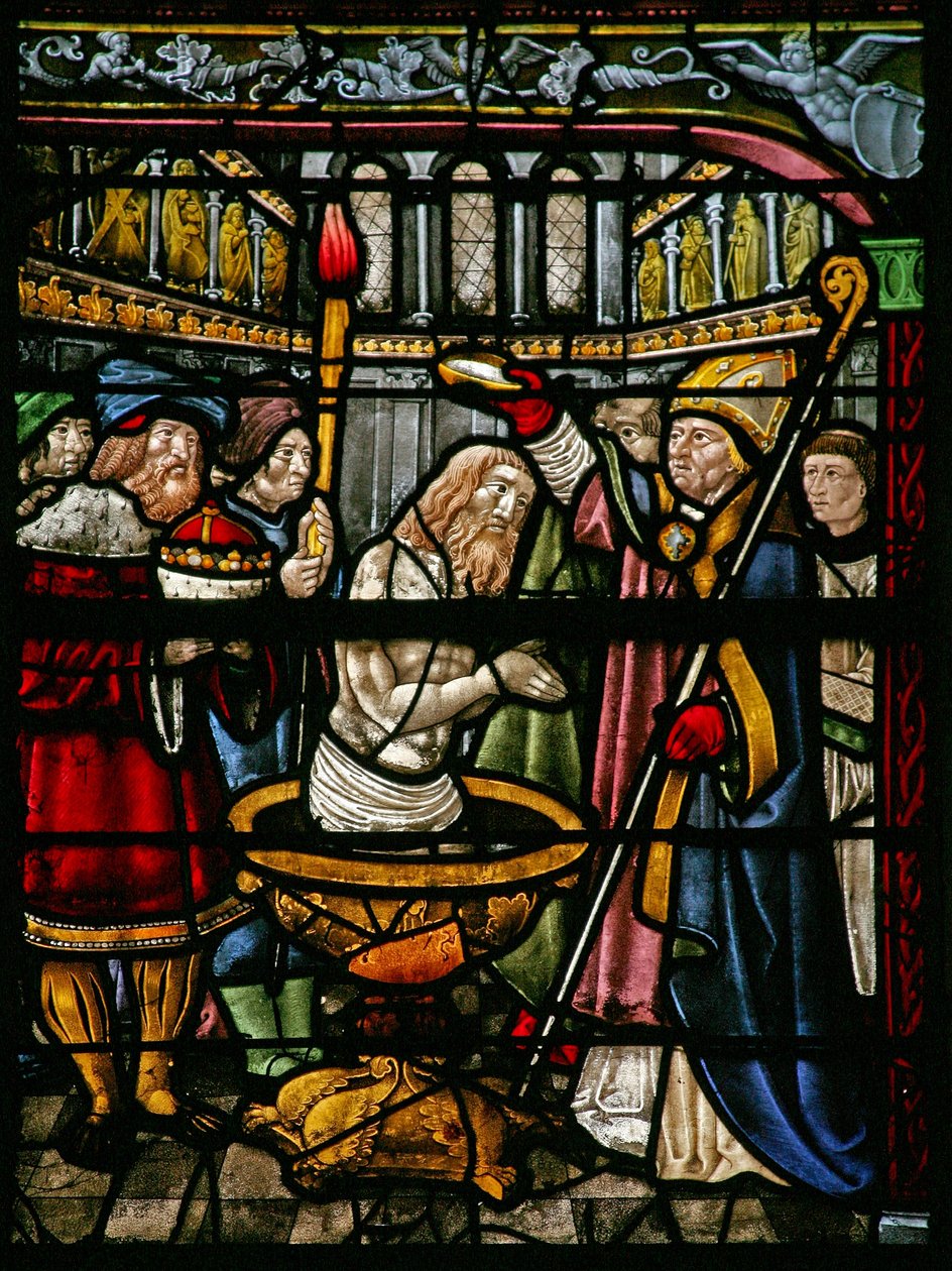 Fenster w8, Darstellung der Taufe Konstantins von French School