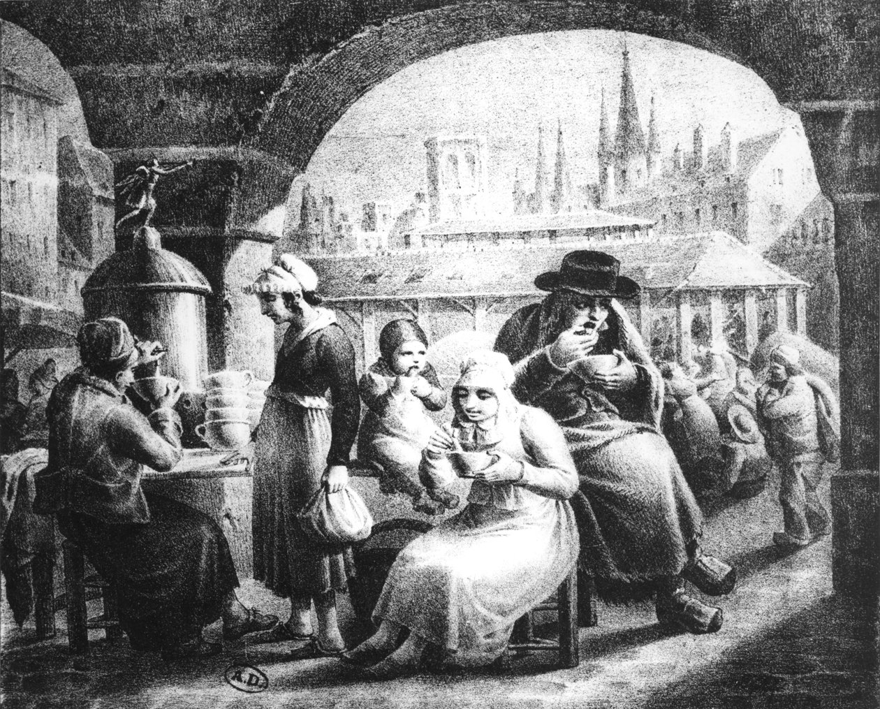 Frau, die Kaffee verkauft, ca. 1820 von French School