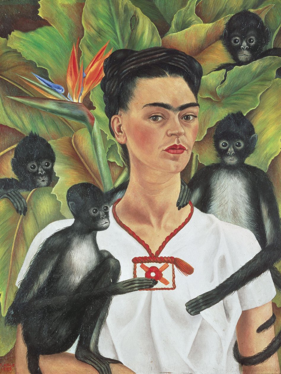 Selbstporträt mit Affen von Frida Kahlo