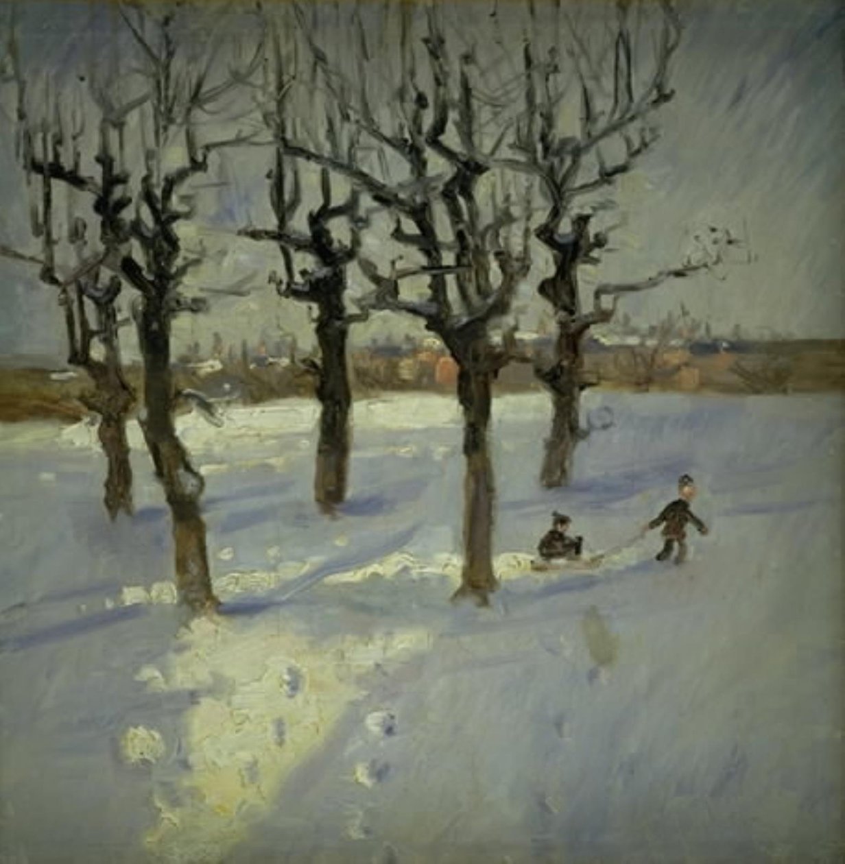 Winterszene in einem Vorort von Kopenhagen von Fridolin Johansen