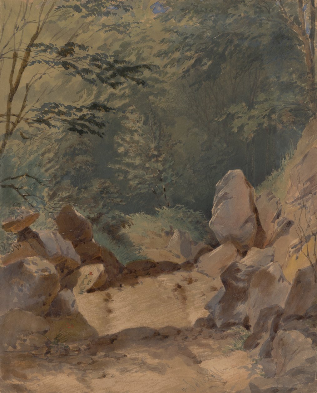 Waldlandschaft mit Felsen von Friedrich Carl von Scheidlin