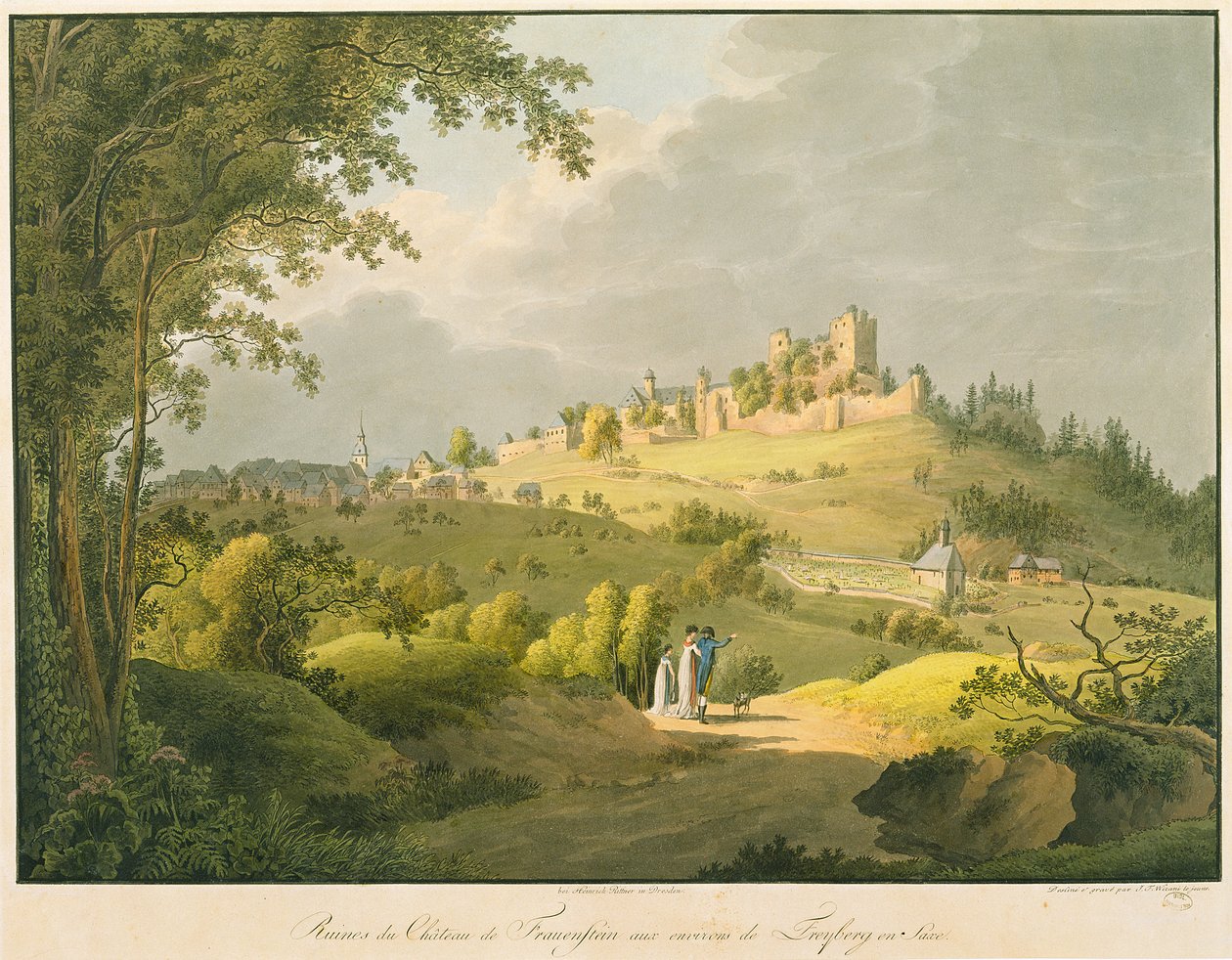 Ruine der Burg Frauenstein von Friedrich or Johann Friedrich Wizani