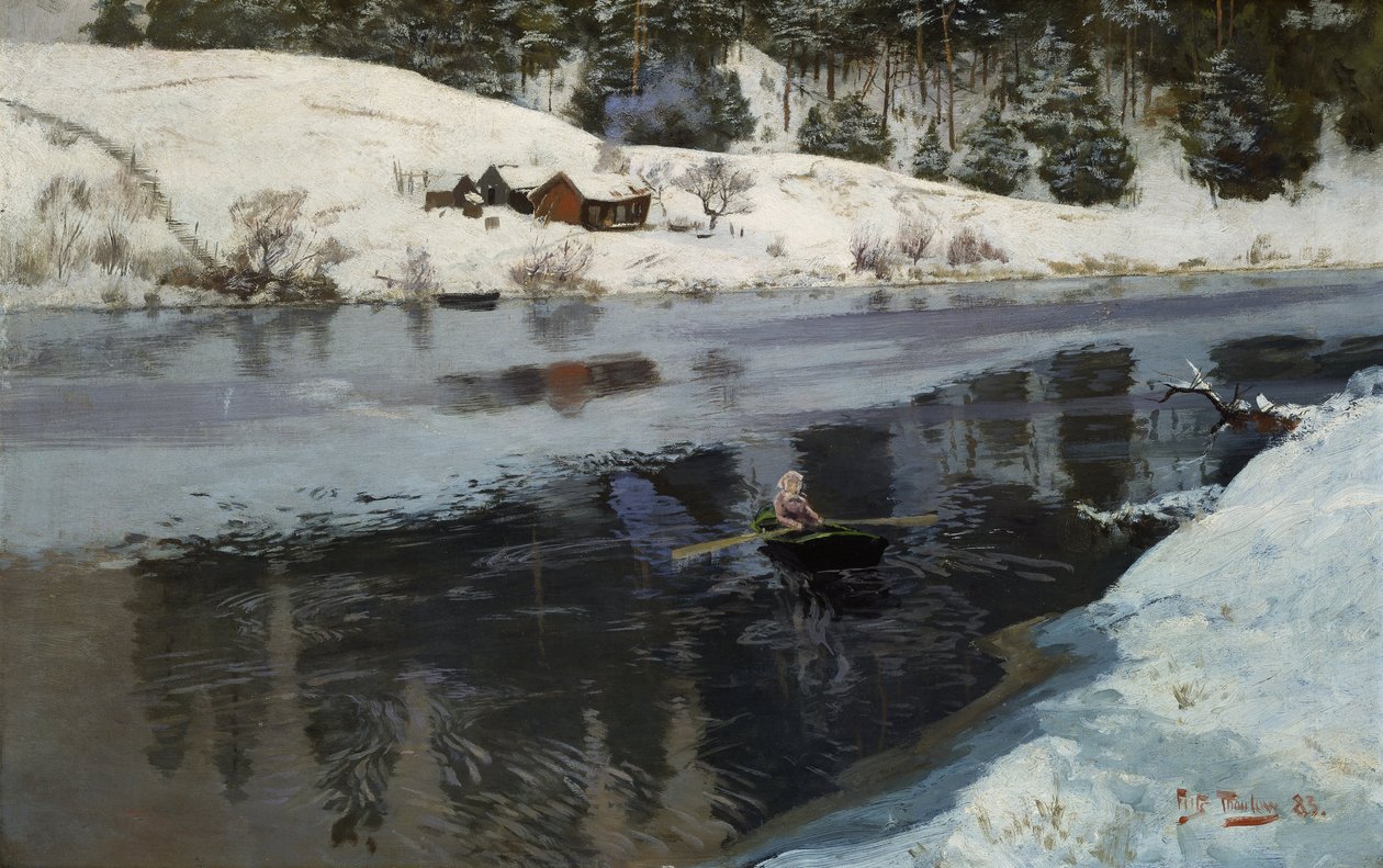 Winter am Fluss Simoa von Fritz Thaulow