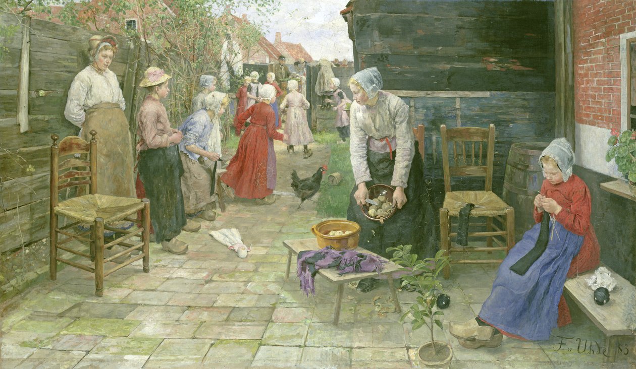 Der Leierkastenmann kommt, 1883 von Fritz von Uhde