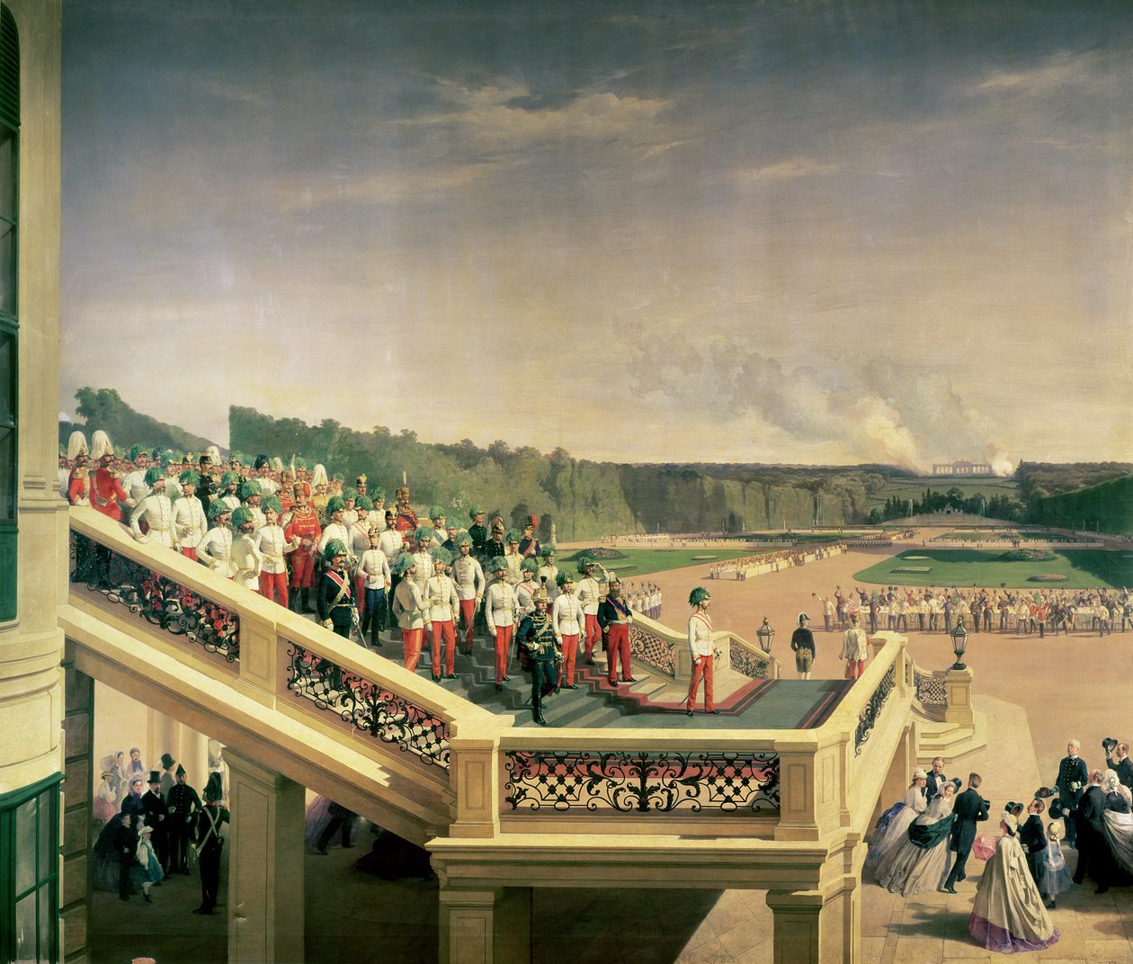 Hofbankett in den Gärten des Schlosses Schönbrunn anlässlich des Jahrestages des Militärordens von Theresa, 1865 von Fritz L