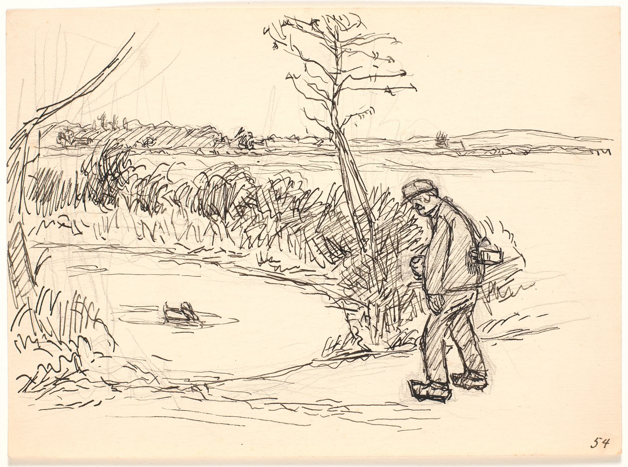 Der Bauer am gefrorenen See von Fritz Syberg