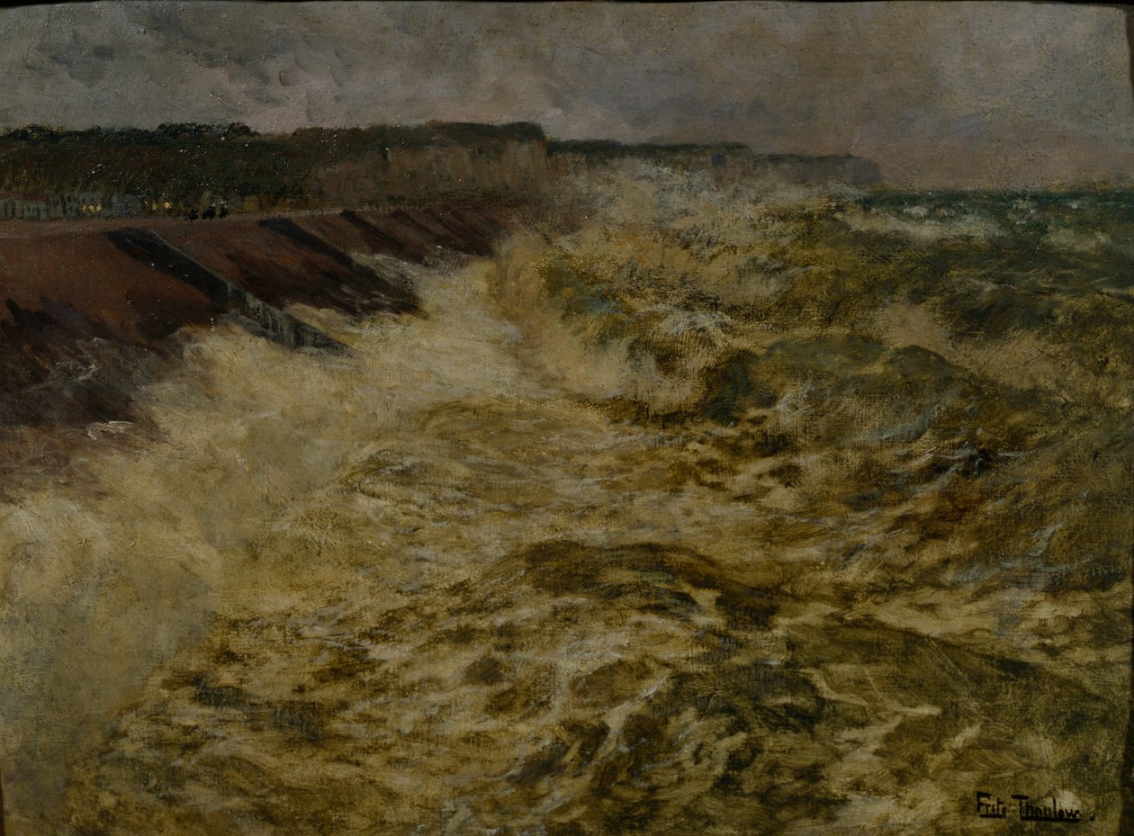 Wellenbrecher in Dieppe von Fritz Thaulow