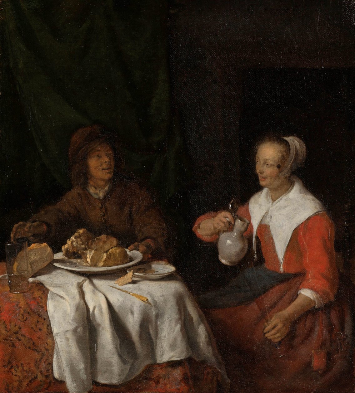 Mann und Frau bei einer Mahlzeit von Gabriel Metsu