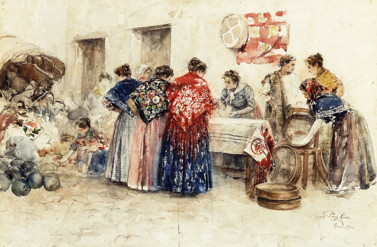Auf dem Markt, 1900 von Gabriel Puig Roda