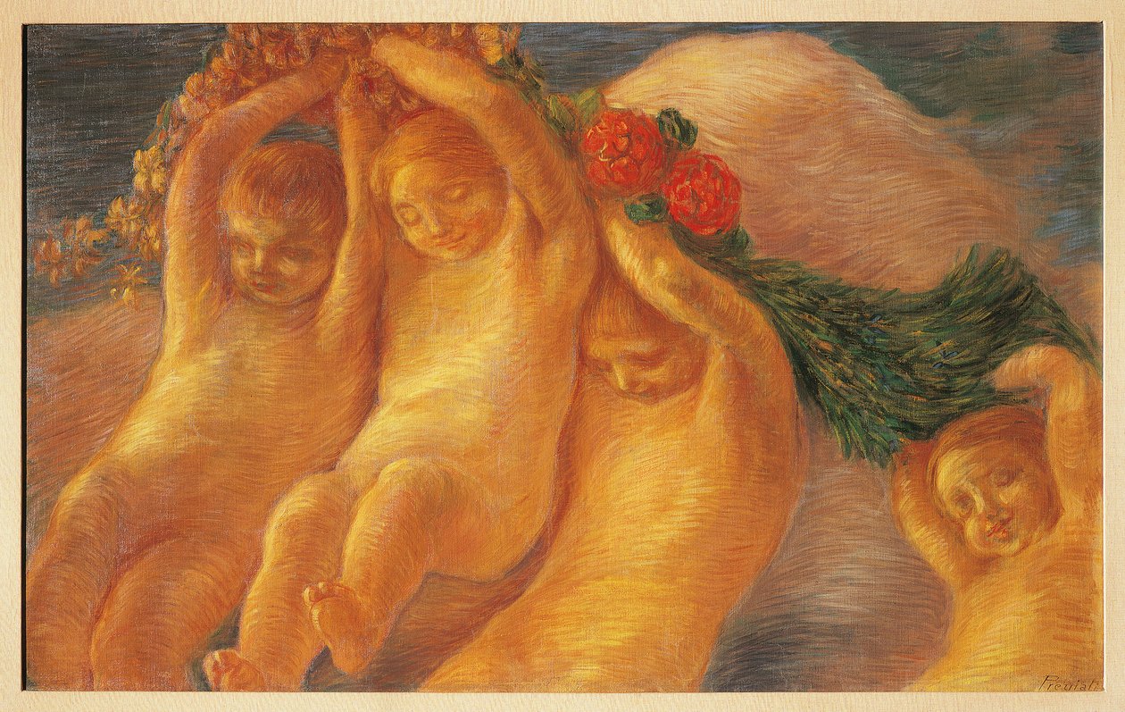 Putti mit Kranz von Gaetano Previati