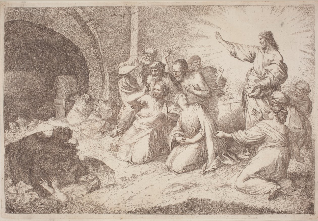 Die Auferweckung des Lazarus von Gaetano Zompini, after Giovanni Benedetto Castiglione