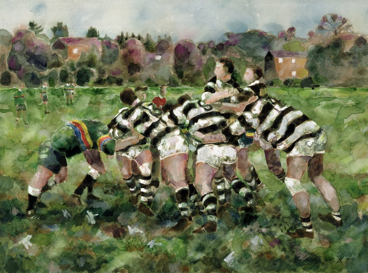 Ein Rugby-Spiel, 1989 von Gareth Lloyd Ball