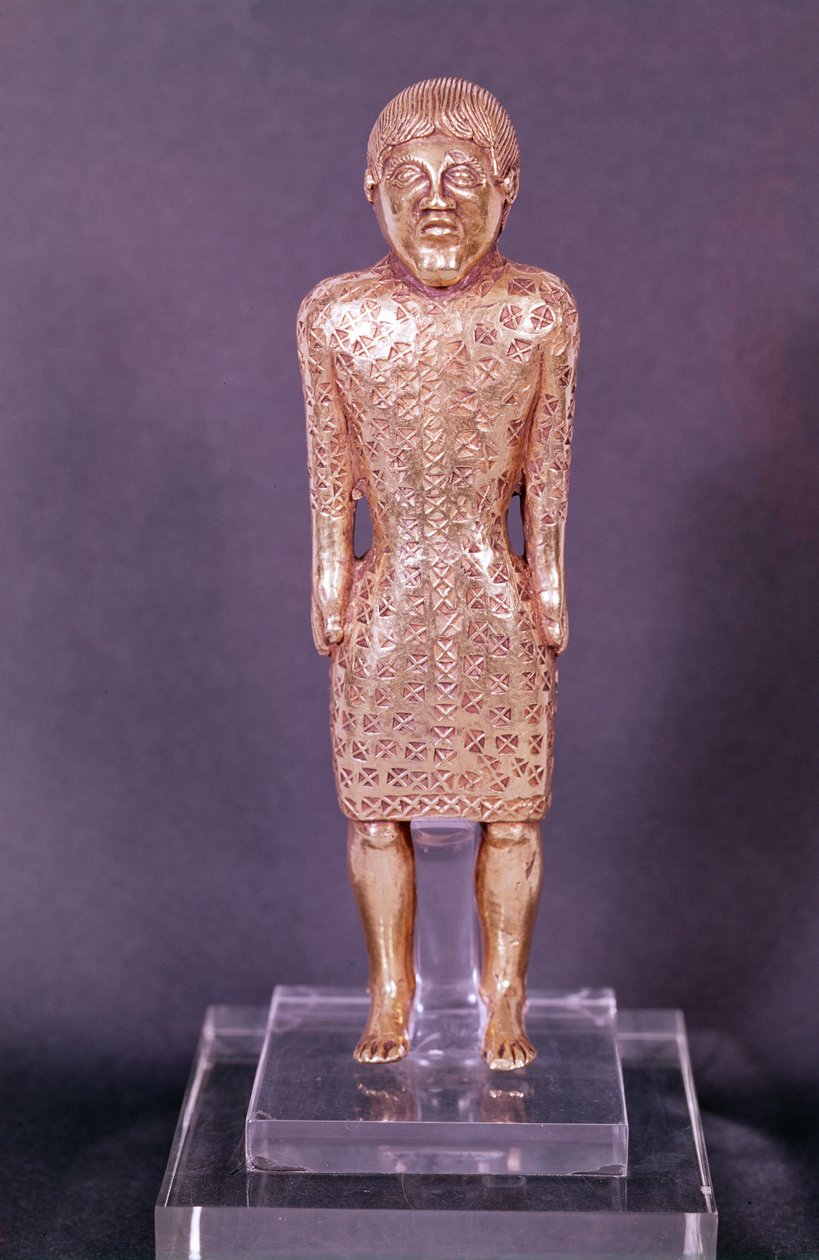 Statuette eines Mannes, aus Le Mans, 475-300 v. Chr. (Gold) von Gaulish