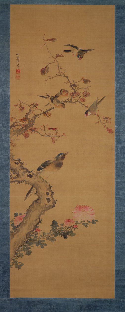 Vögel, Blumen und Bäume, ca. 1800-22 von Gentai Sanjin