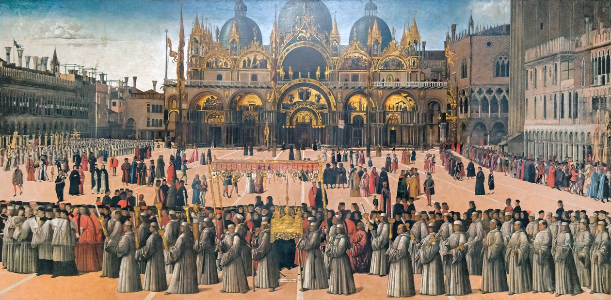 Prozession auf dem Markusplatz von Gentile Bellini