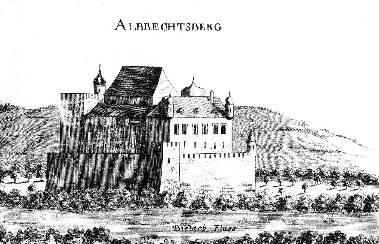 Vischer-Stich der Burg Albrechtsberg um 1672 von Georg Matthaus Vischer