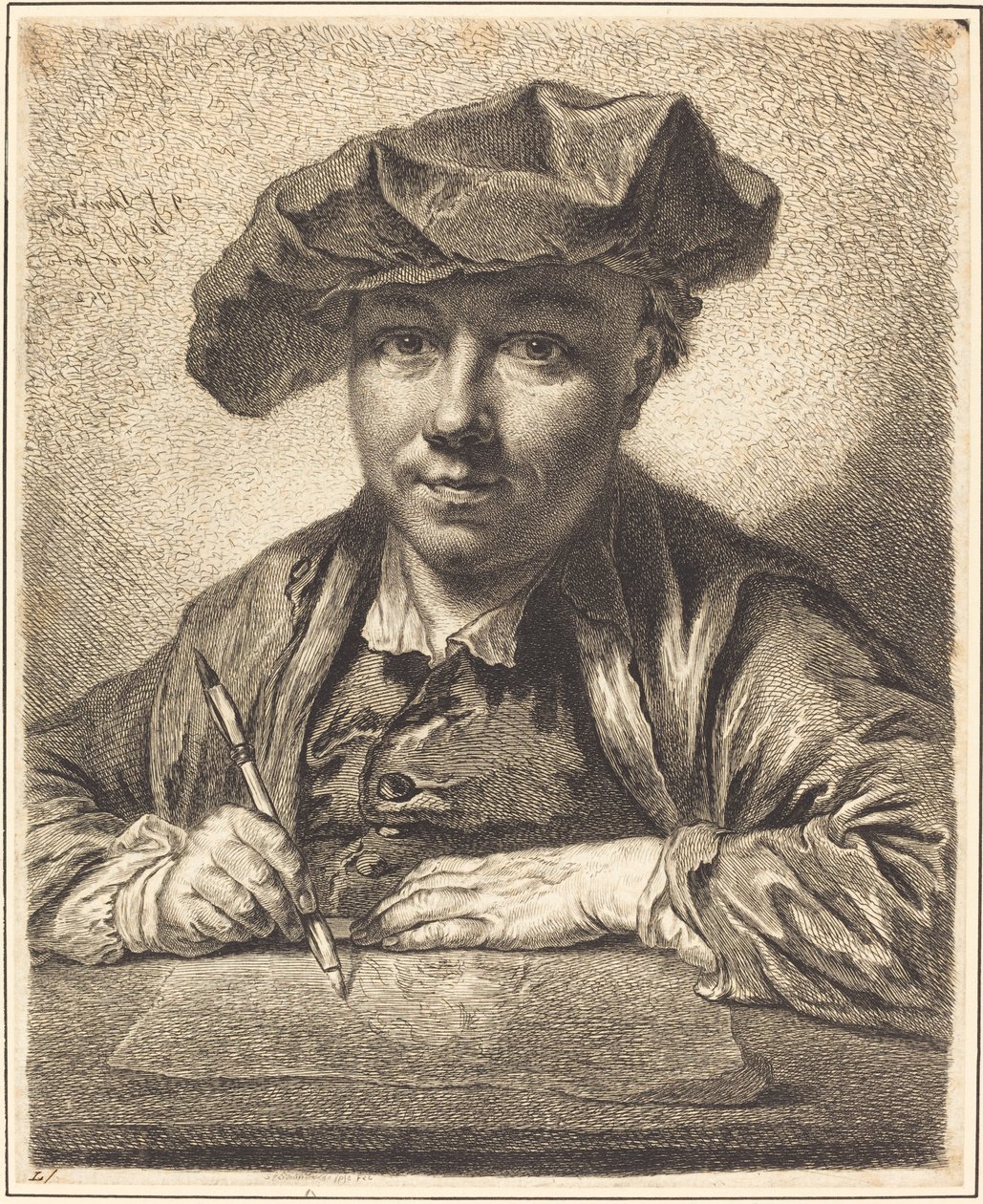 Selbstporträt, Zeichnung von Georg Friedrich Schmidt