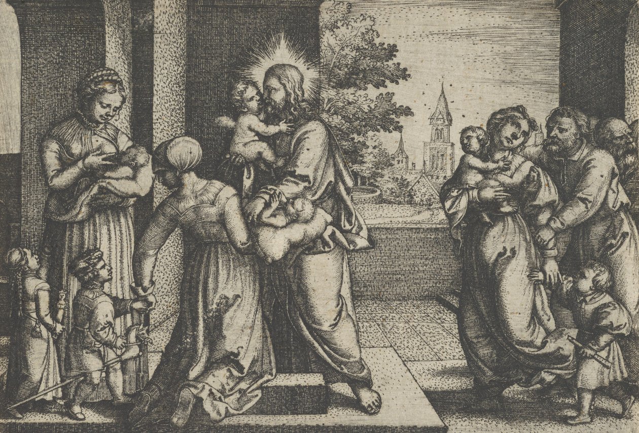 Christus und die Kinder von Georg Pencz