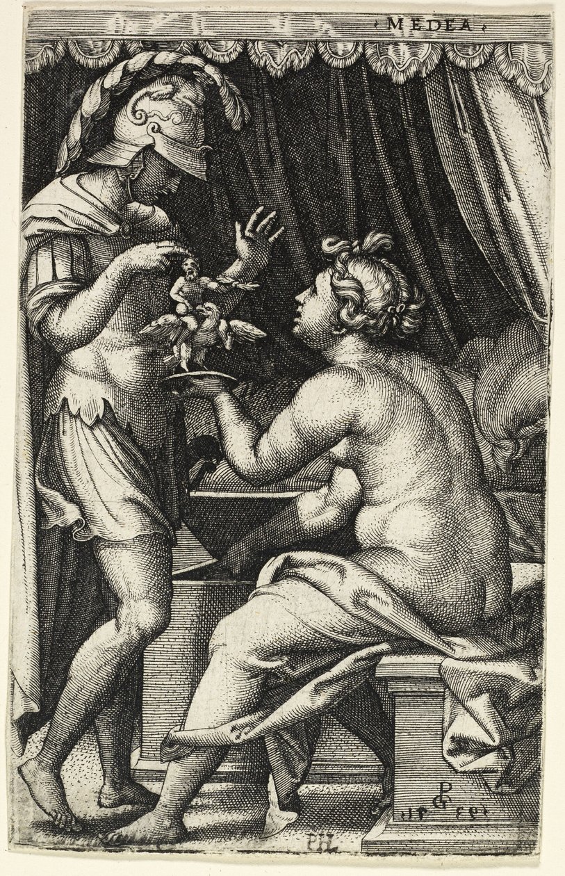 Medea und Jason, aus Griechische Heldinnen von Georg Pencz