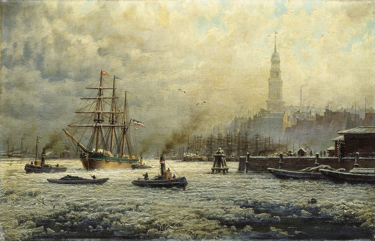 Der Hafen von Hamburg, 1893 von Georg Schmitz