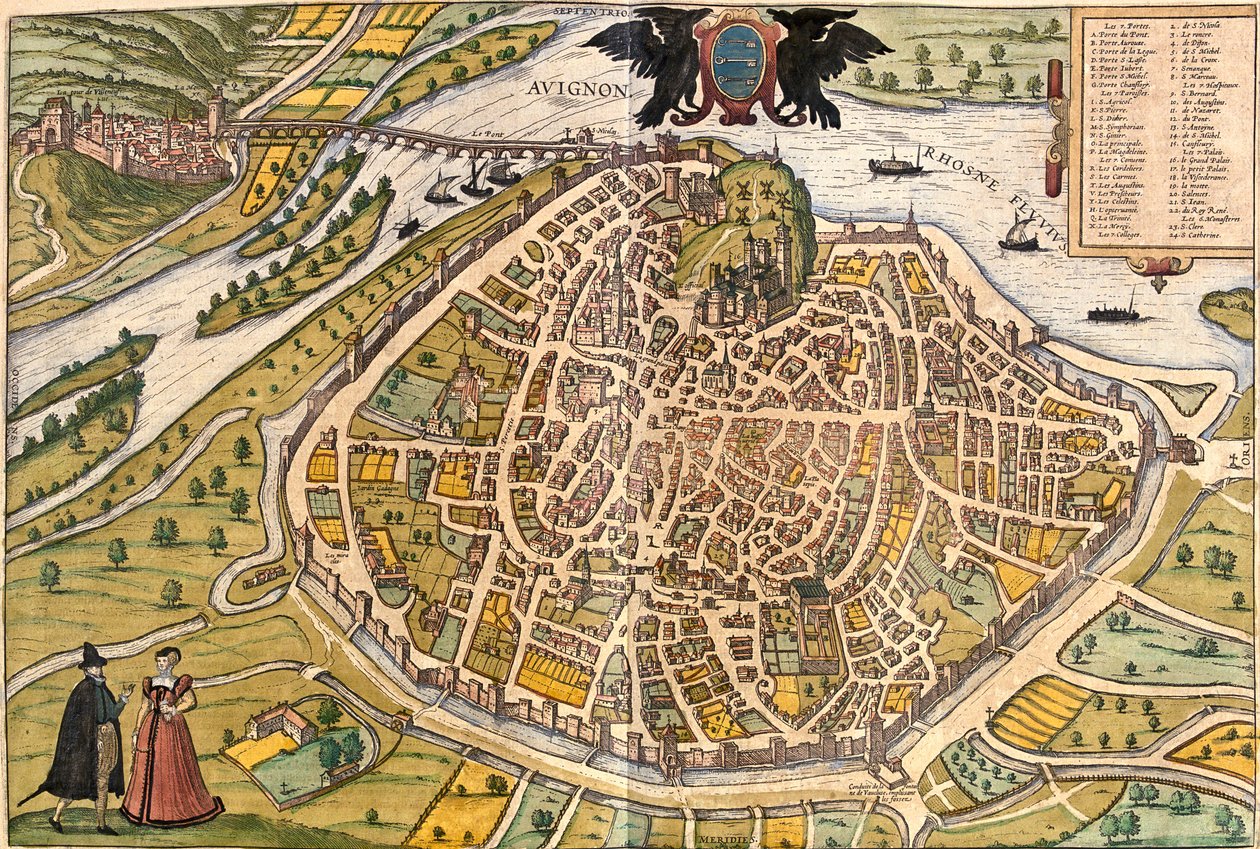 Avignon, Frankreich von Georg and Hogenberg Franz (1535 90) Braun