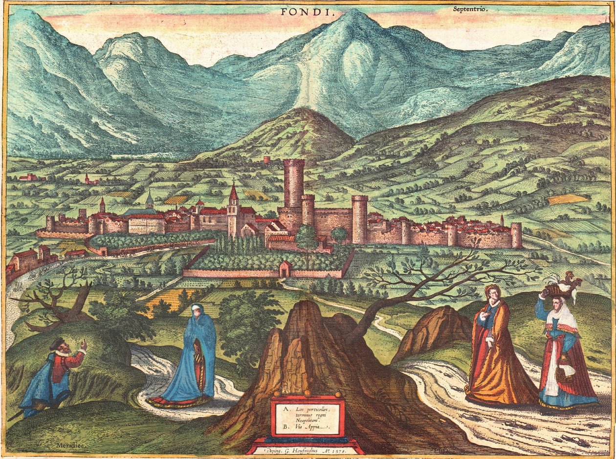 Fondi, Italien von Georg and Hogenberg Franz (1535 90) Braun