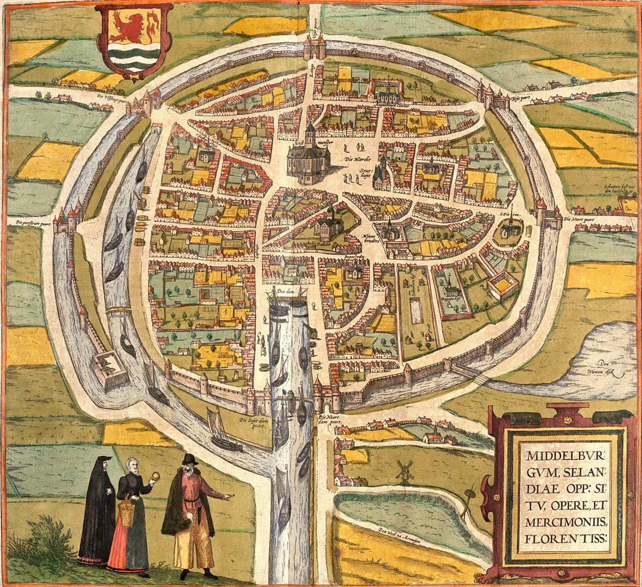 Middelburg, Niederlande von Georg and Hogenberg Franz (1535 90) Braun