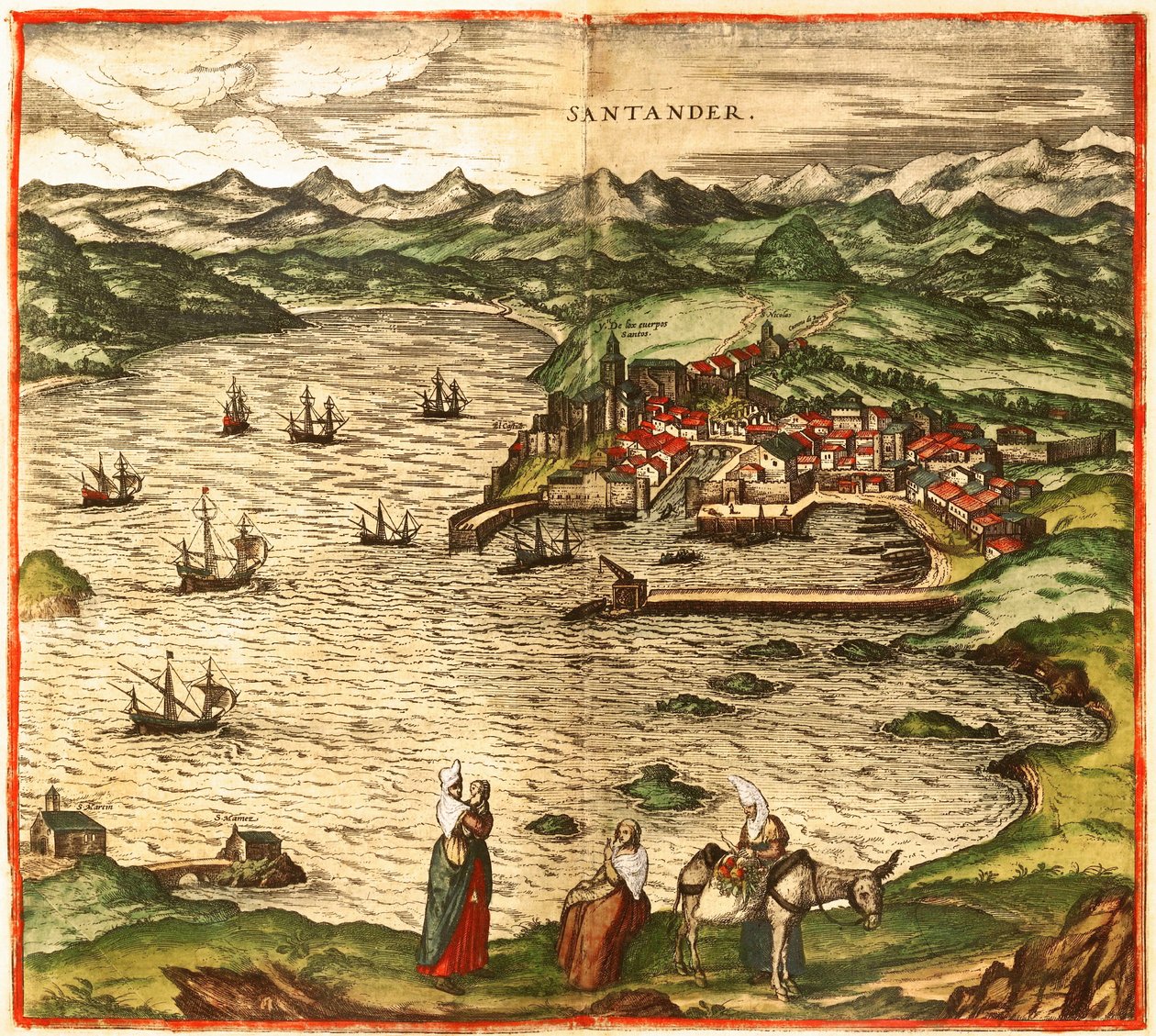 Santander von Georg and Hogenberg Franz (1535 90) Braun