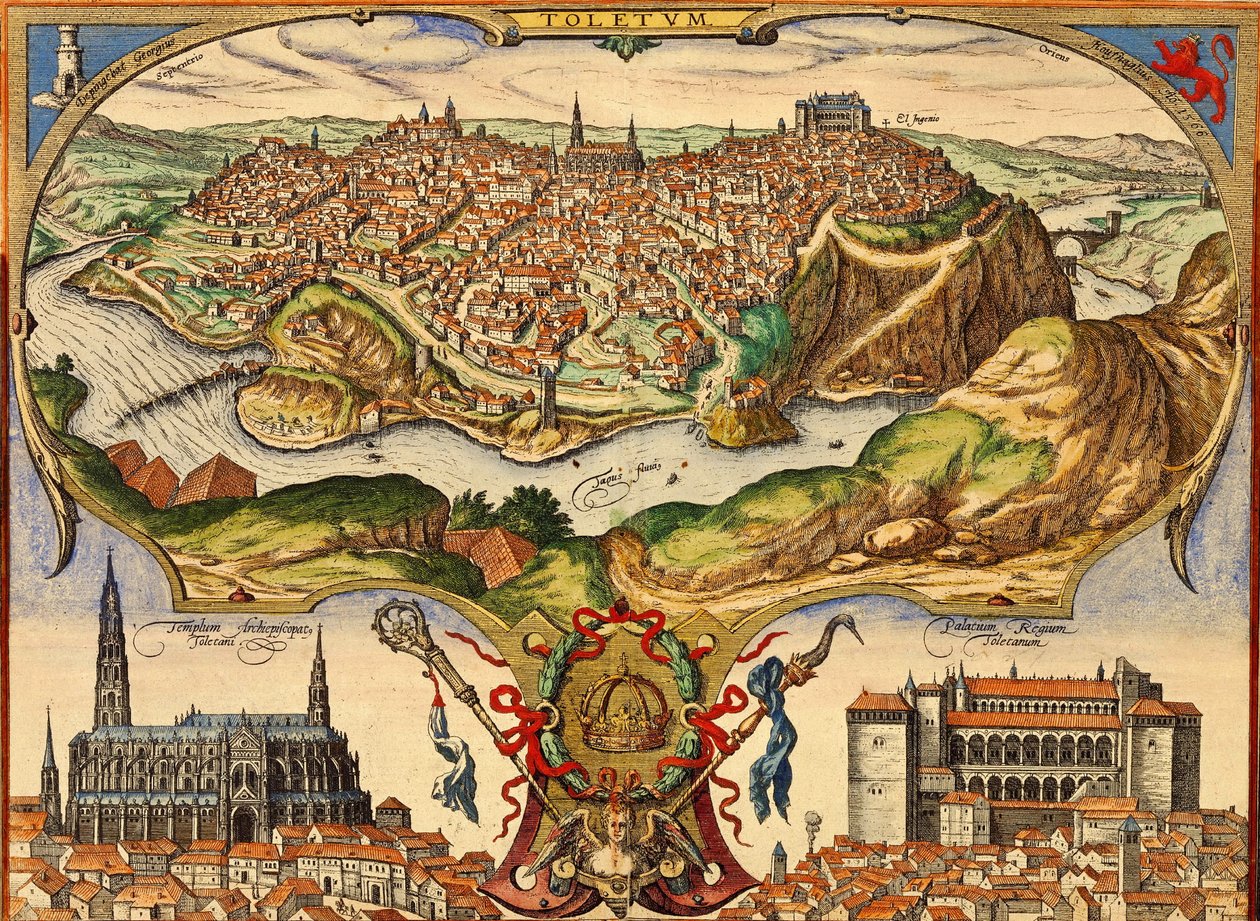 Toledo, Spanien von Georg and Hogenberg Franz (1535 90) Braun
