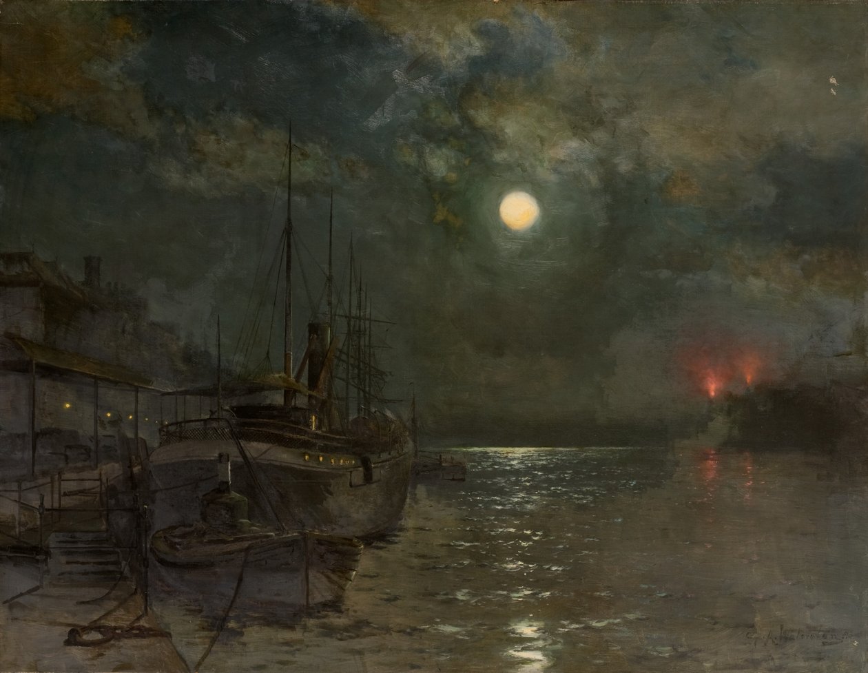 Mondlicht auf dem Tyne von George Anthony Waterston