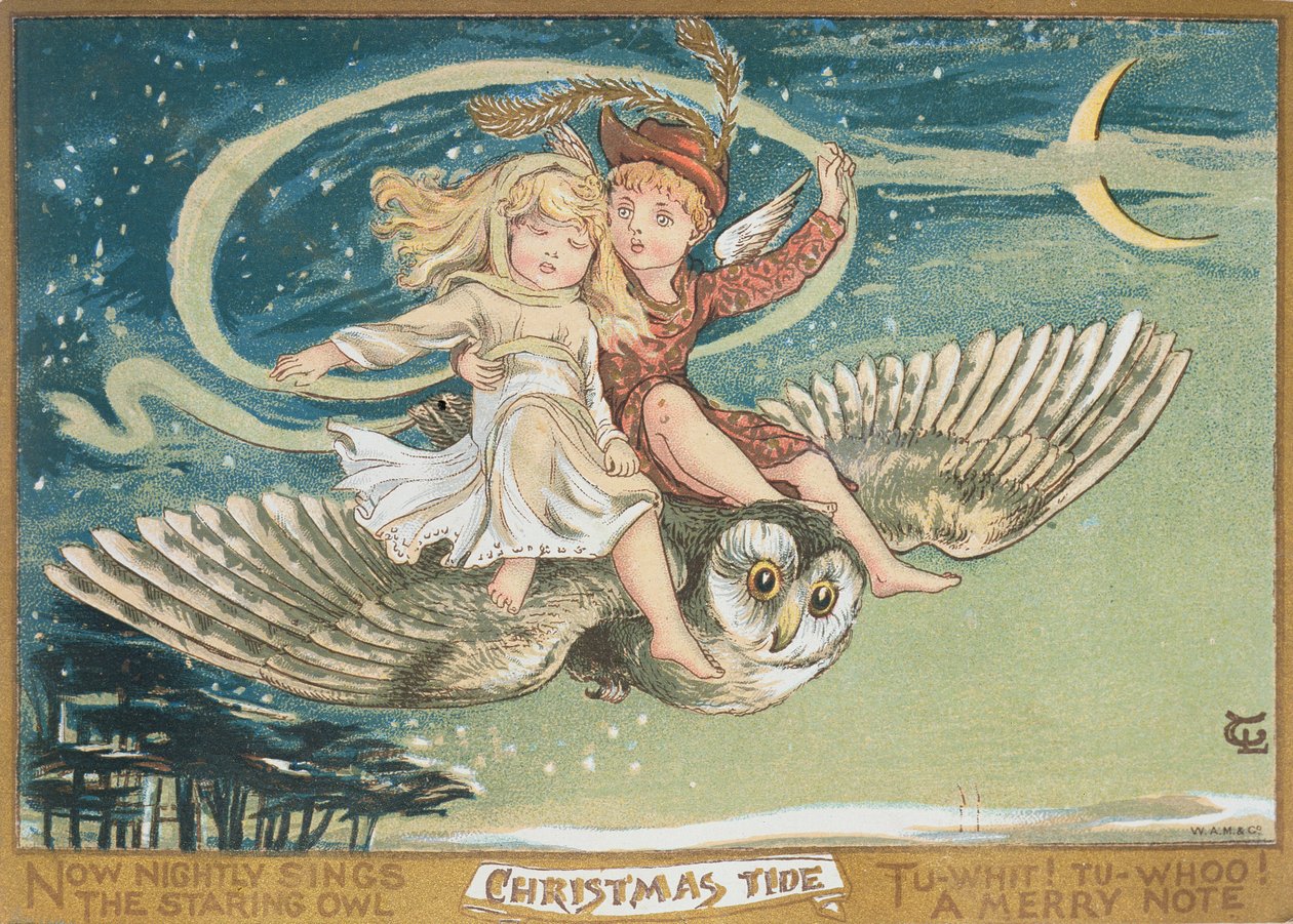 Eulenflug, Weihnachtskarte von George Baxter