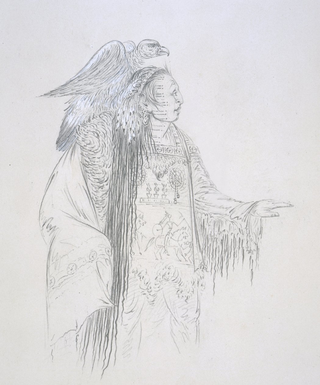 Pa-ris-ka-roo-pa (Die zwei Krähen), 1852 von George Catlin