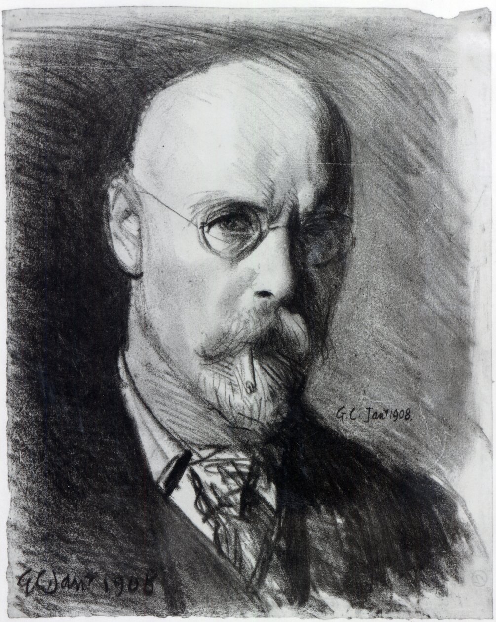 Selbstporträt, 1908 von George Clausen