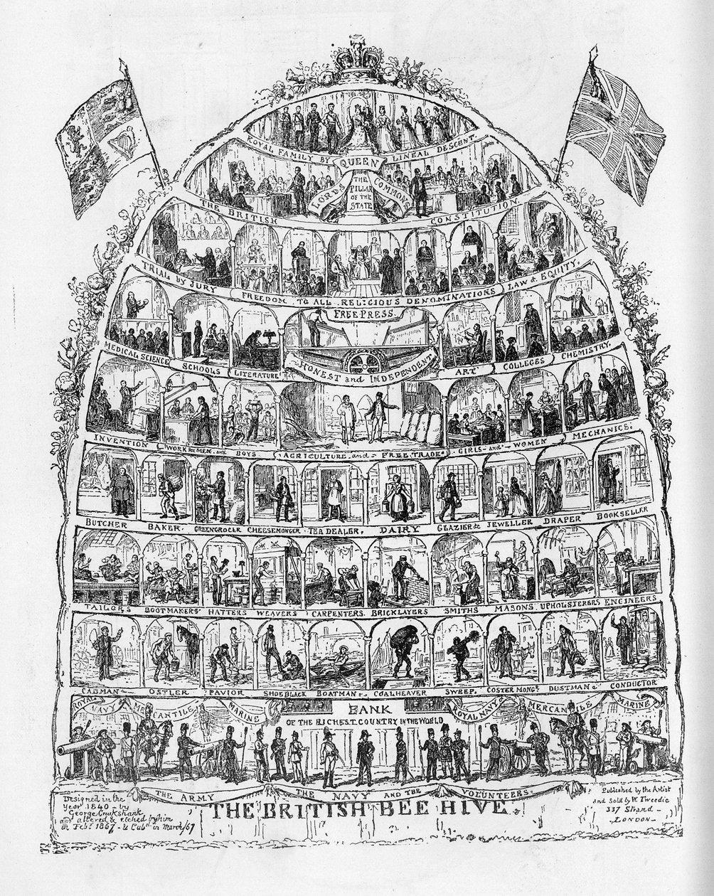 Der britische Bienenstock, 1867 von George Cruikshank