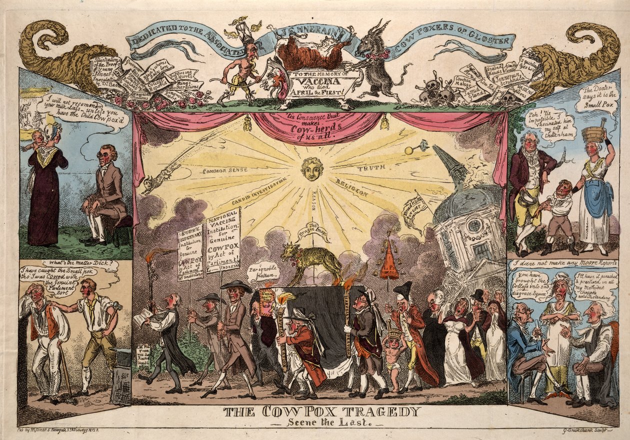 Die Kuhpocken-Tragödie - Szene die Letzte von George Cruikshank