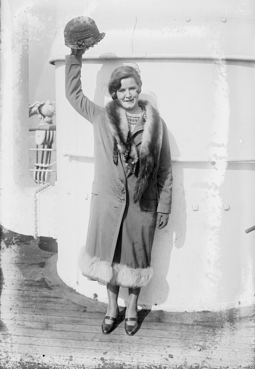 Gertrude Ederle kehrt nach dem Schwimmen des Kanals 1926 nach New York zurück von George Grantham Bain