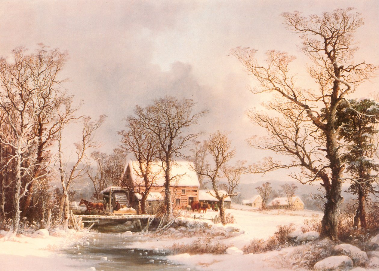 Winter auf dem Land, die alte Mühle von George Henry Durrie