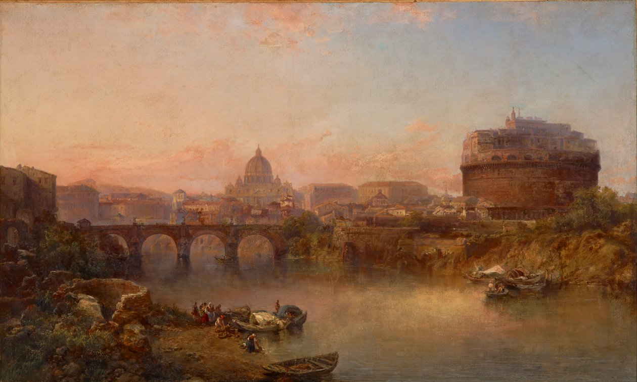 Sonnenuntergang am Tiber, Rom von George Loring Brown