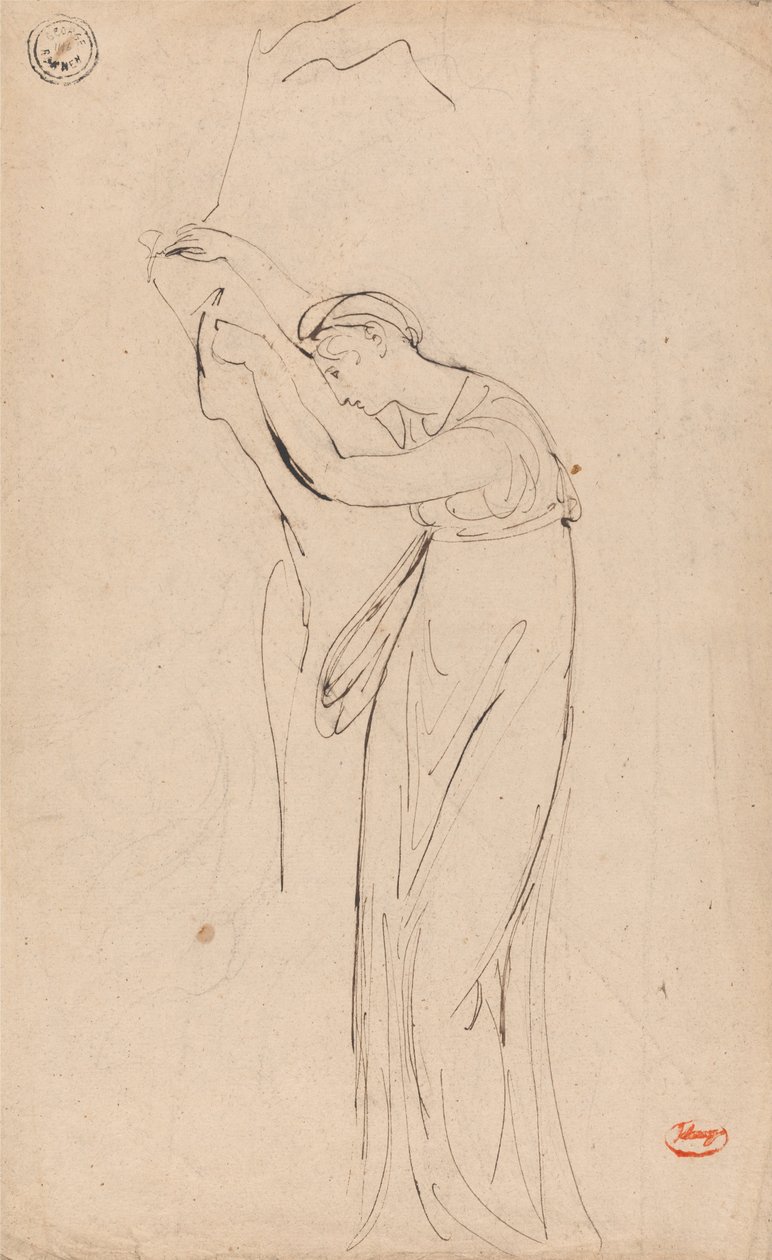 Gefangene oder niedergeschlagene Frau, möglicherweise Andromache von George Romney