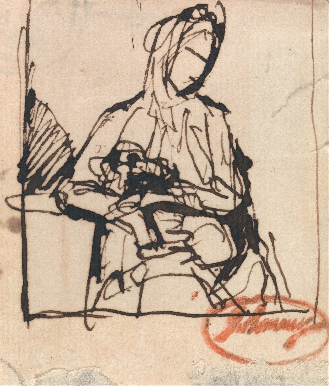 Sitzende Frau, möglicherweise Mrs. Harris von George Romney