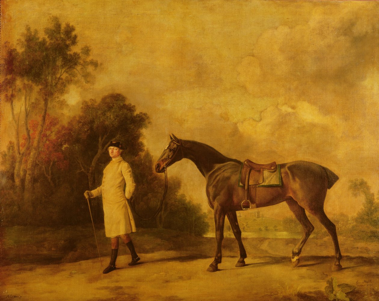 Assheton, erster Viscount Curzon, und seine Stute Maria, 1771 von George Stubbs