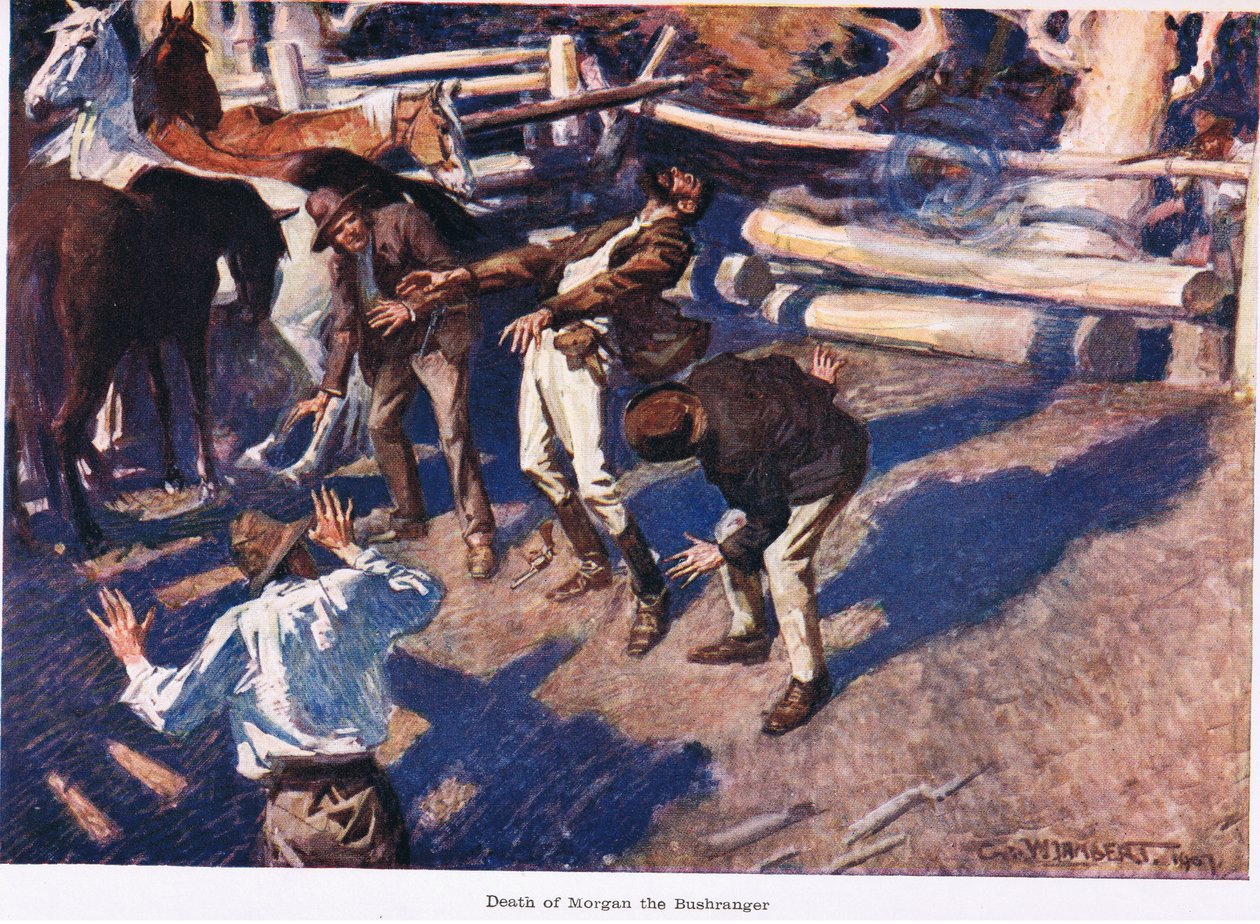 Tod des Buschräubers Morgan von George Washington Lambert