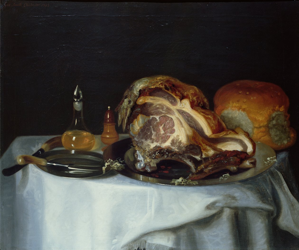 Stillleben mit Fleisch und Brot (Paar von 78161) von George Smith