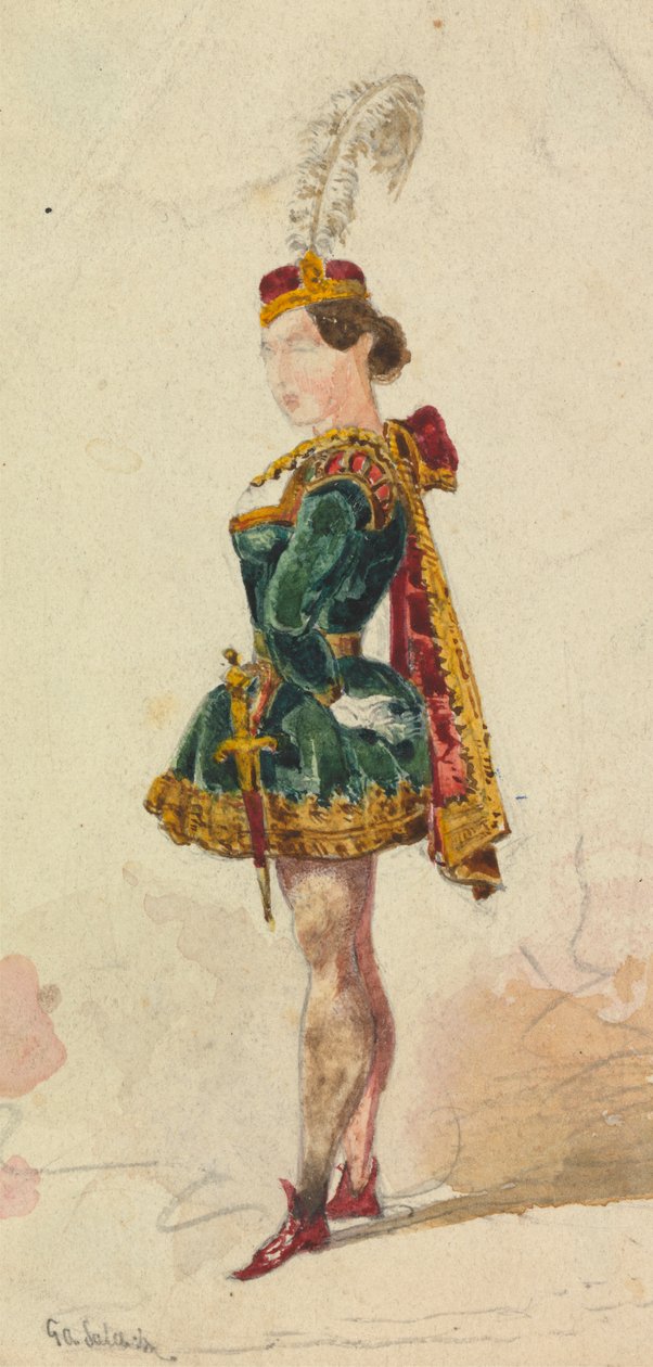 Frau in Kostüm von George Augustus Sala