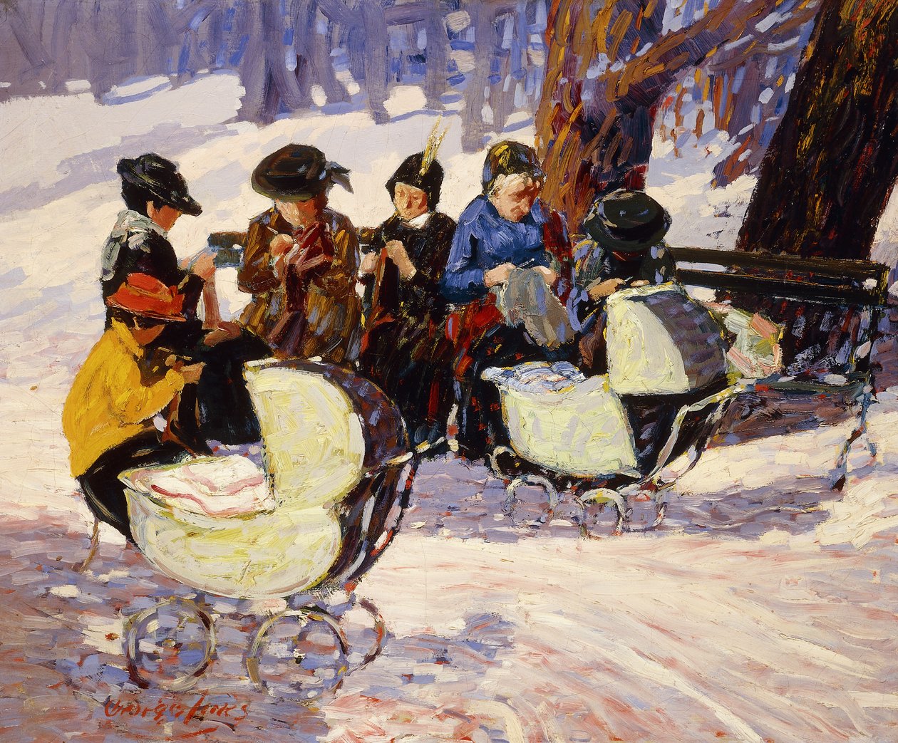 Strickerinnen, High Bridge Park von George Benjamin Luks